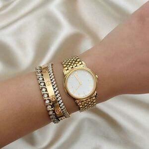 AUTHENTIC RARE VINTAGE YVES SAINT LAURENT GOLD WATCH